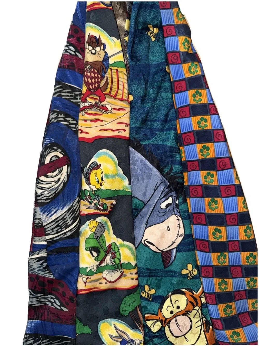 Keith Daniels Vintage Tie Hobo Bag Looney Tunes Disney Y2K Patchwork